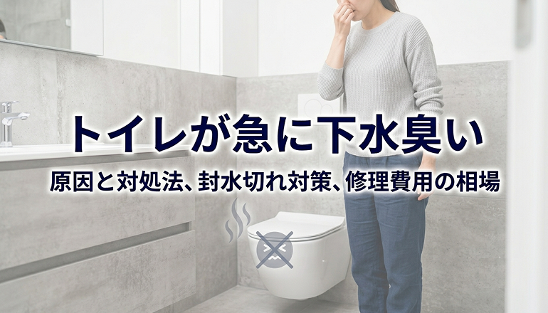 トイレが急に下水臭い！原因と対処法、封水切れ対策、修理費用の相場