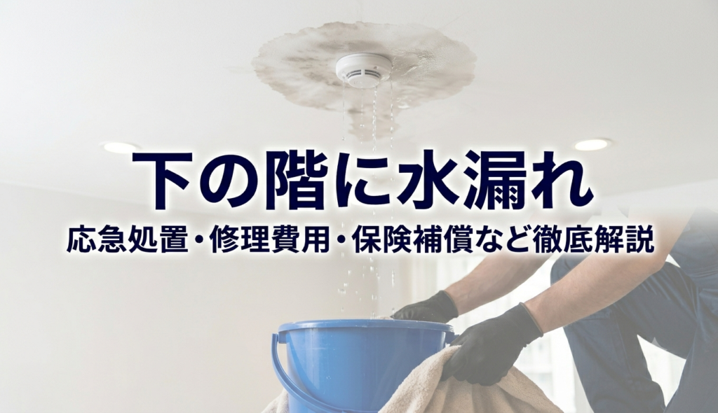 下の階に水漏れ｜すぐにやること、応急処置、責任・保険など解説