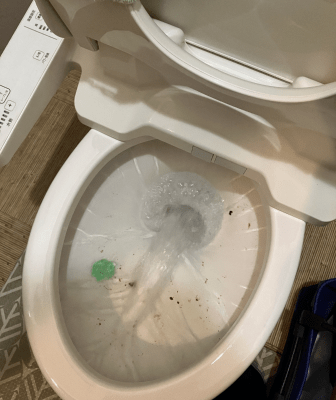 横浜市青葉区の施工実績紹介｜トイレの詰まり除去(作業後)