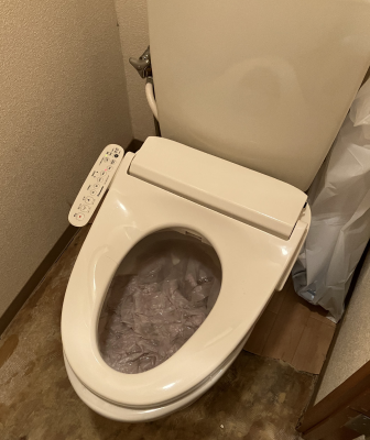施工事例｜各務原市でトイレ詰まり除去・トイレットペーパーが流れない-施工前