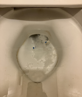 鎌倉市の施工実績紹介画像、トイレの詰まり除去作業(工事前)